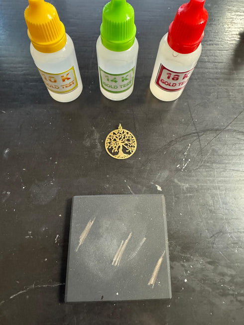 ERAFINE 10k/14k/18k Gold Test Acid Solutions Tester Kit Detect Metals Scrap Jewelry + Testing Stone